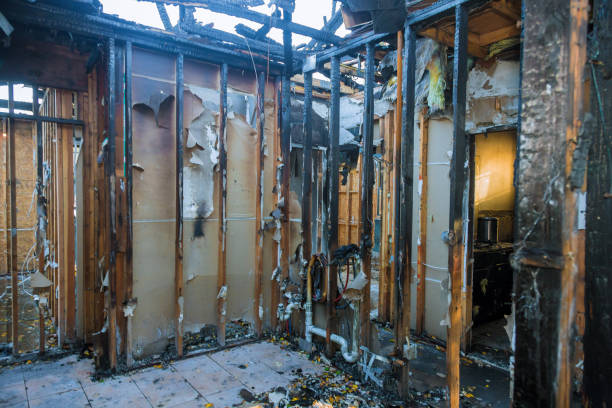 Professional Fire Damage Restoration technician working in Welch, MN